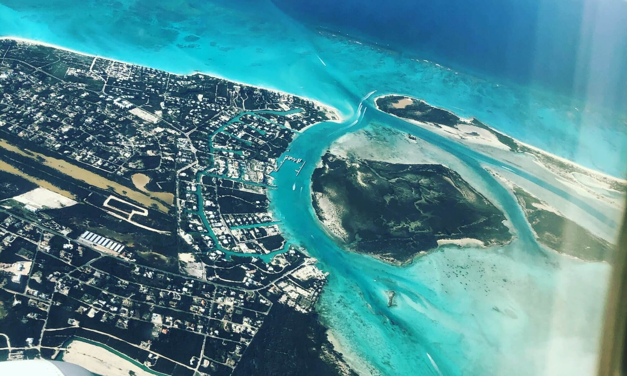 flying over Turks and Caicos